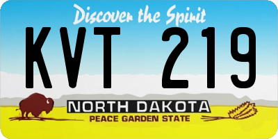 ND license plate KVT219