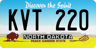 ND license plate KVT220