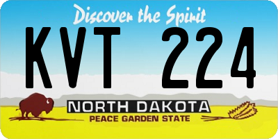 ND license plate KVT224