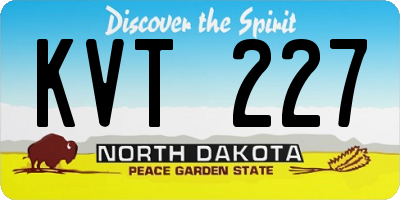 ND license plate KVT227