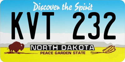 ND license plate KVT232