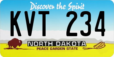 ND license plate KVT234