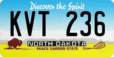 ND license plate KVT236