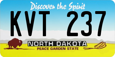 ND license plate KVT237