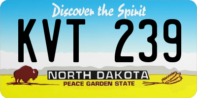 ND license plate KVT239