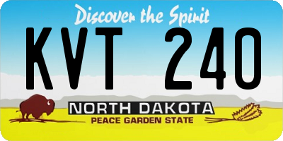 ND license plate KVT240