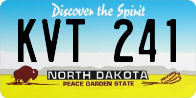ND license plate KVT241
