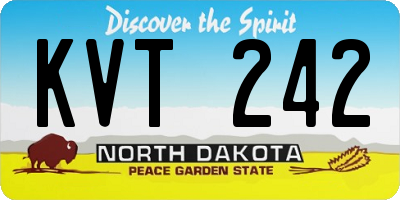 ND license plate KVT242