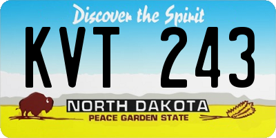 ND license plate KVT243