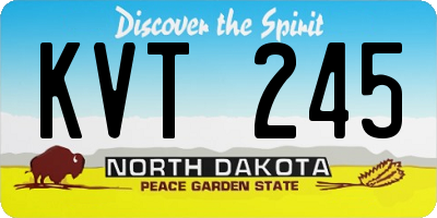 ND license plate KVT245