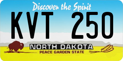 ND license plate KVT250