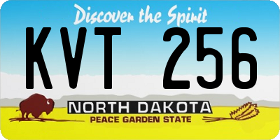 ND license plate KVT256
