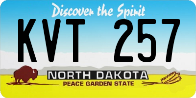ND license plate KVT257
