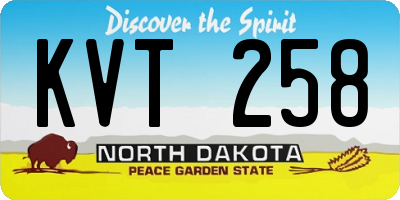 ND license plate KVT258