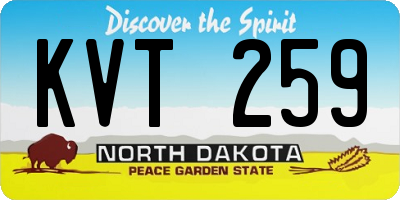 ND license plate KVT259