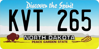 ND license plate KVT265