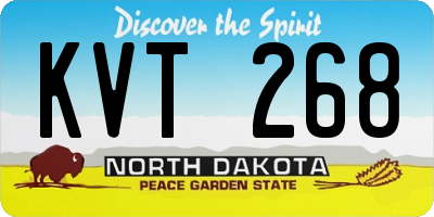ND license plate KVT268