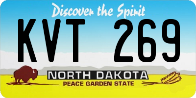 ND license plate KVT269