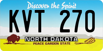 ND license plate KVT270
