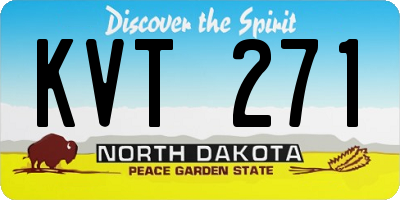 ND license plate KVT271