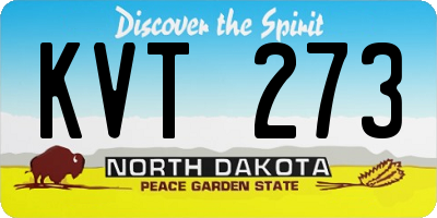 ND license plate KVT273