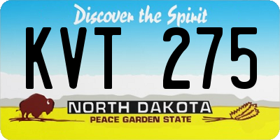 ND license plate KVT275