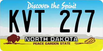 ND license plate KVT277