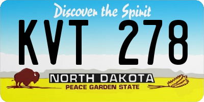 ND license plate KVT278