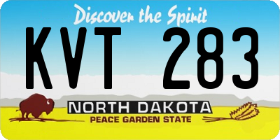 ND license plate KVT283