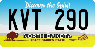 ND license plate KVT290