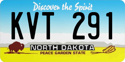 ND license plate KVT291