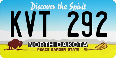 ND license plate KVT292