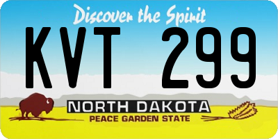 ND license plate KVT299