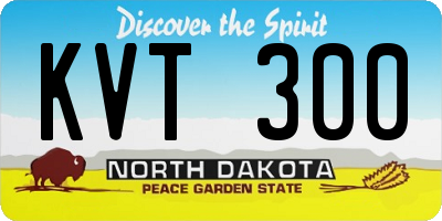 ND license plate KVT300