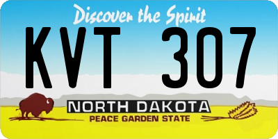 ND license plate KVT307