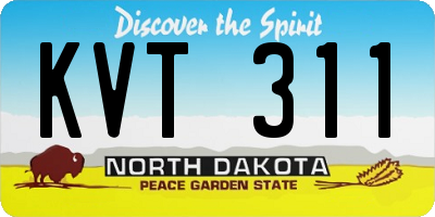 ND license plate KVT311