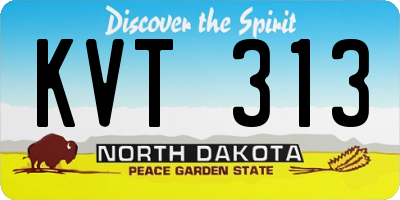ND license plate KVT313