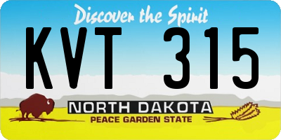 ND license plate KVT315