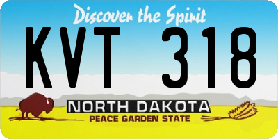 ND license plate KVT318