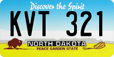 ND license plate KVT321