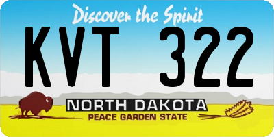 ND license plate KVT322