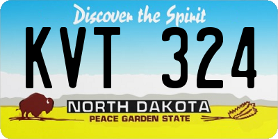 ND license plate KVT324