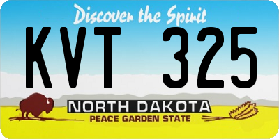 ND license plate KVT325