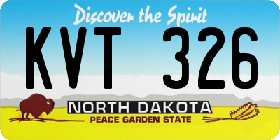 ND license plate KVT326