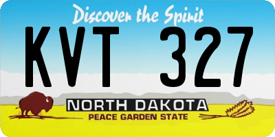 ND license plate KVT327