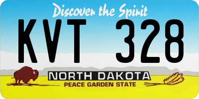 ND license plate KVT328