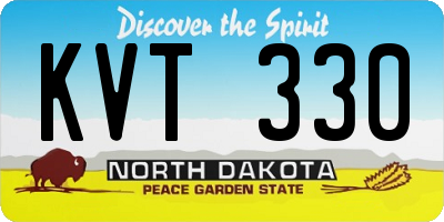 ND license plate KVT330