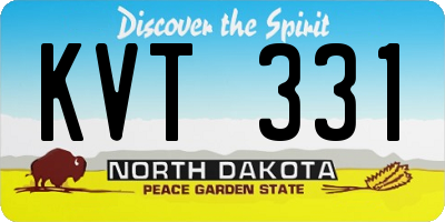 ND license plate KVT331