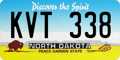 ND license plate KVT338