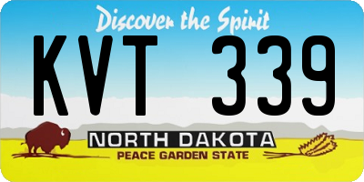 ND license plate KVT339